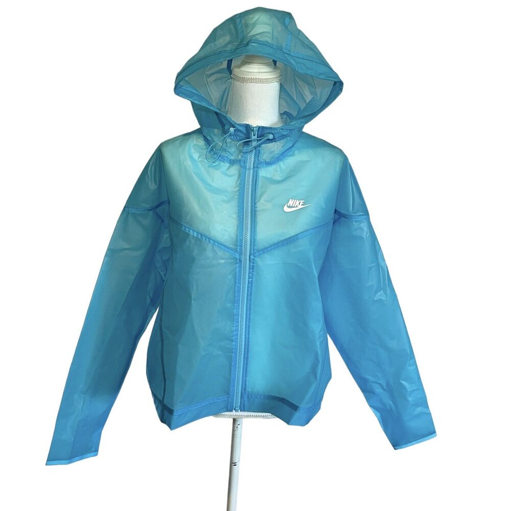 NWT Nike Women's Windrunner Jacket Baltic Blue/White Sz L CU6578-474 $120